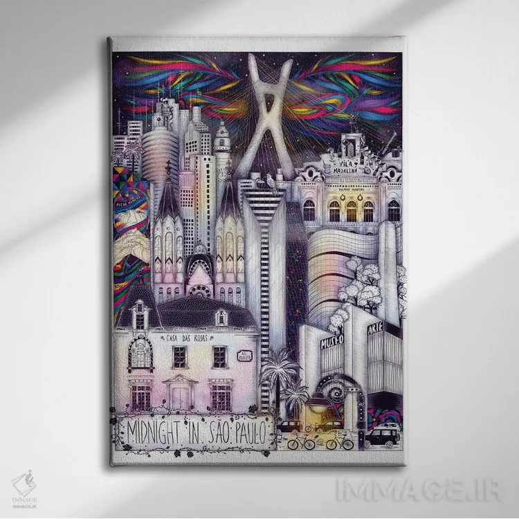 تابلو دکوراتیو نیمه شب در سائو پائولو اثر مادالینا تنتارئانو - نمای روبهرو روی دیوار