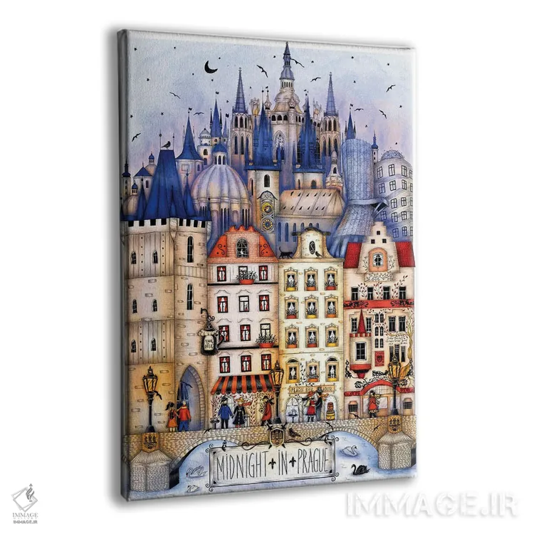 تابلو دکوراتیو نیمه شب در پراگ اثر مادالینا تنتارئانو - نمای پرسپکتیو محصول