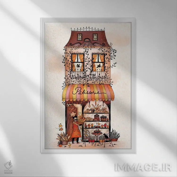 تابلو دکوراتیو رنگ قنادی اثر مادالینا تنتارئانو - نمای قابدار سفید