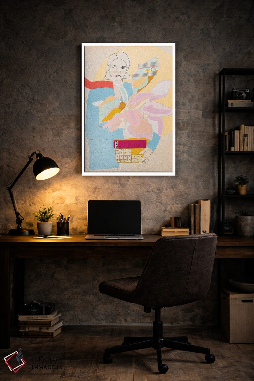 تابلو دکوراتیو بانوی گیاه دار یک اثر مردیت استیل - D6W