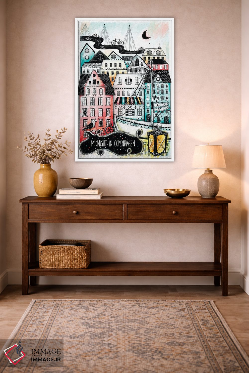 تابلو دکوراتیو نیمه شب در کپنهاگ اثر مادالینا تنتارئانو - D2W