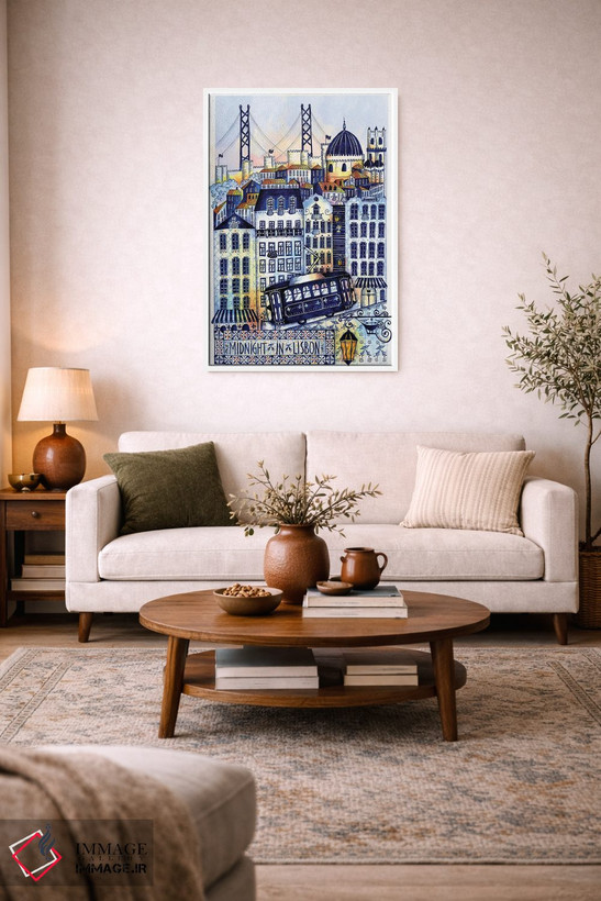 تابلو دکوراتیو نیمه شب در لیسبون اثر مادالینا تنتارئانو - D2W