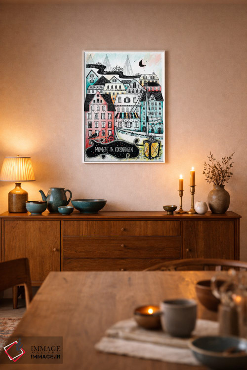 تابلو دکوراتیو نیمه شب در کپنهاگ اثر مادالینا تنتارئانو - D5W