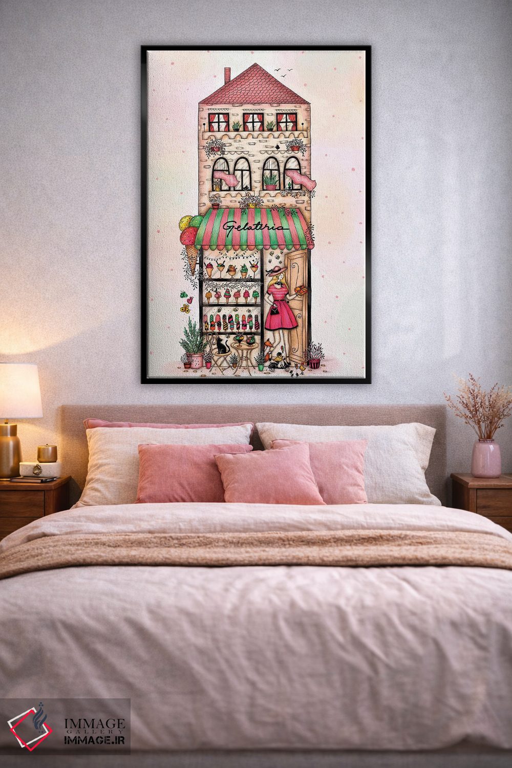 تابلو دکوراتیو آبمیوه فروشی آبرنگی اثر مادالینا تنتارئانو - D3B