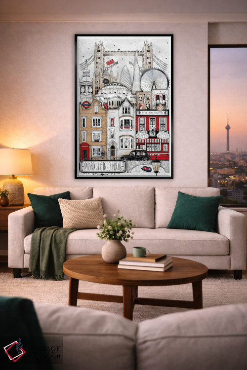تابلو دکوراتیو نیمه شب در لندن اثر مادالینا تنتارئانو - D2B