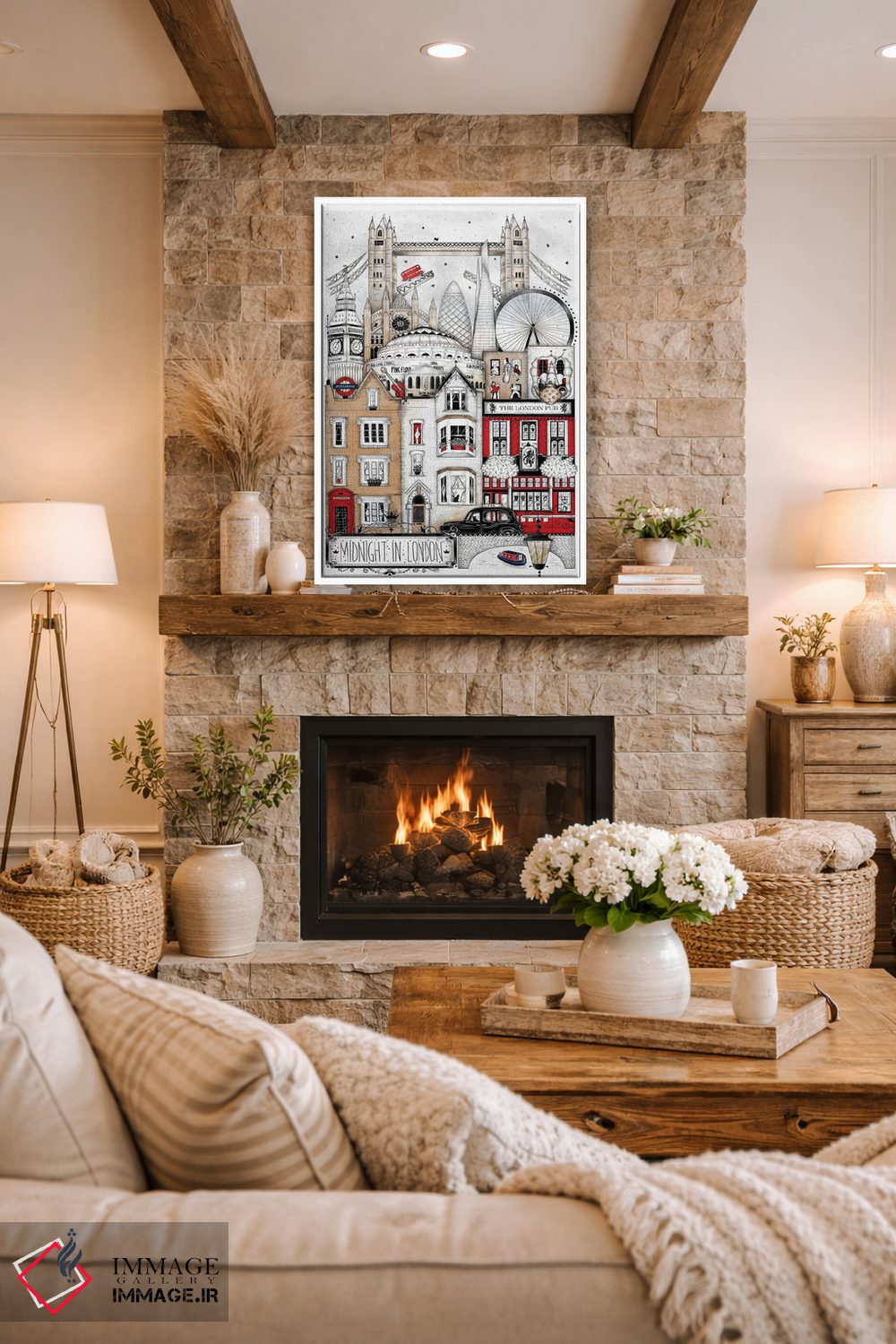 تابلو دکوراتیو نیمه شب در لندن اثر مادالینا تنتارئانو - D1W