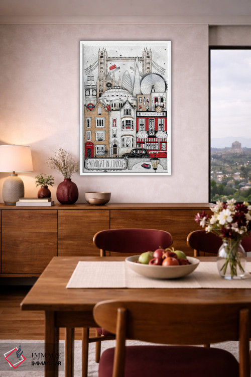 تابلو دکوراتیو نیمه شب در لندن اثر مادالینا تنتارئانو - D3W