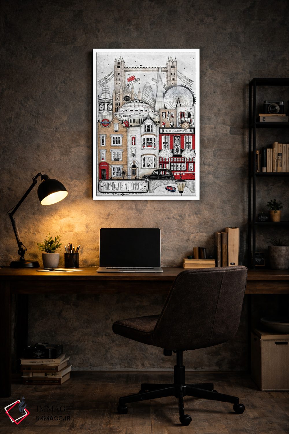تابلو دکوراتیو نیمه شب در لندن اثر مادالینا تنتارئانو - D6W