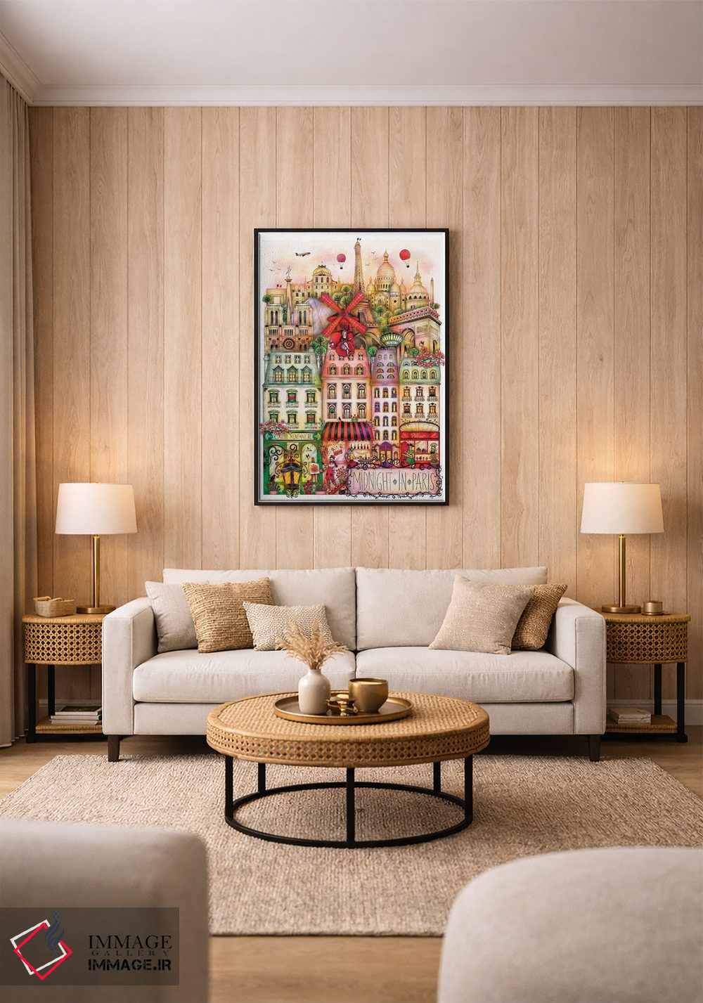 تابلو دکوراتیو نیمه شب در پاریس اثر مادالینا تنتارئانو - D2B