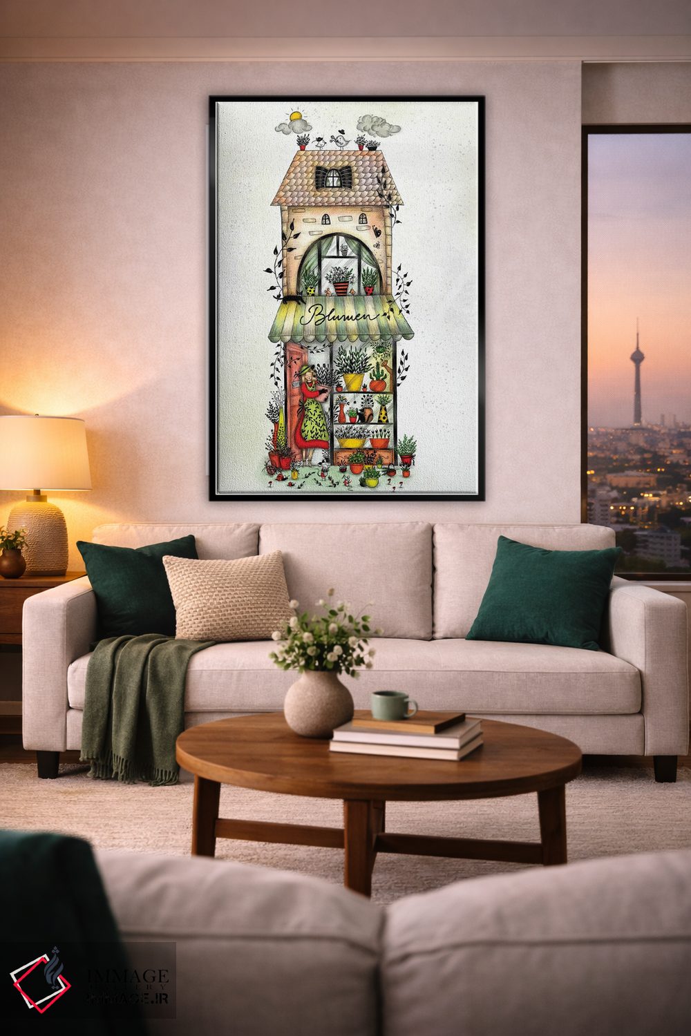 تابلو دکوراتیو گل ها آبرنگی اثر مادالینا تنتارئانو - D2B