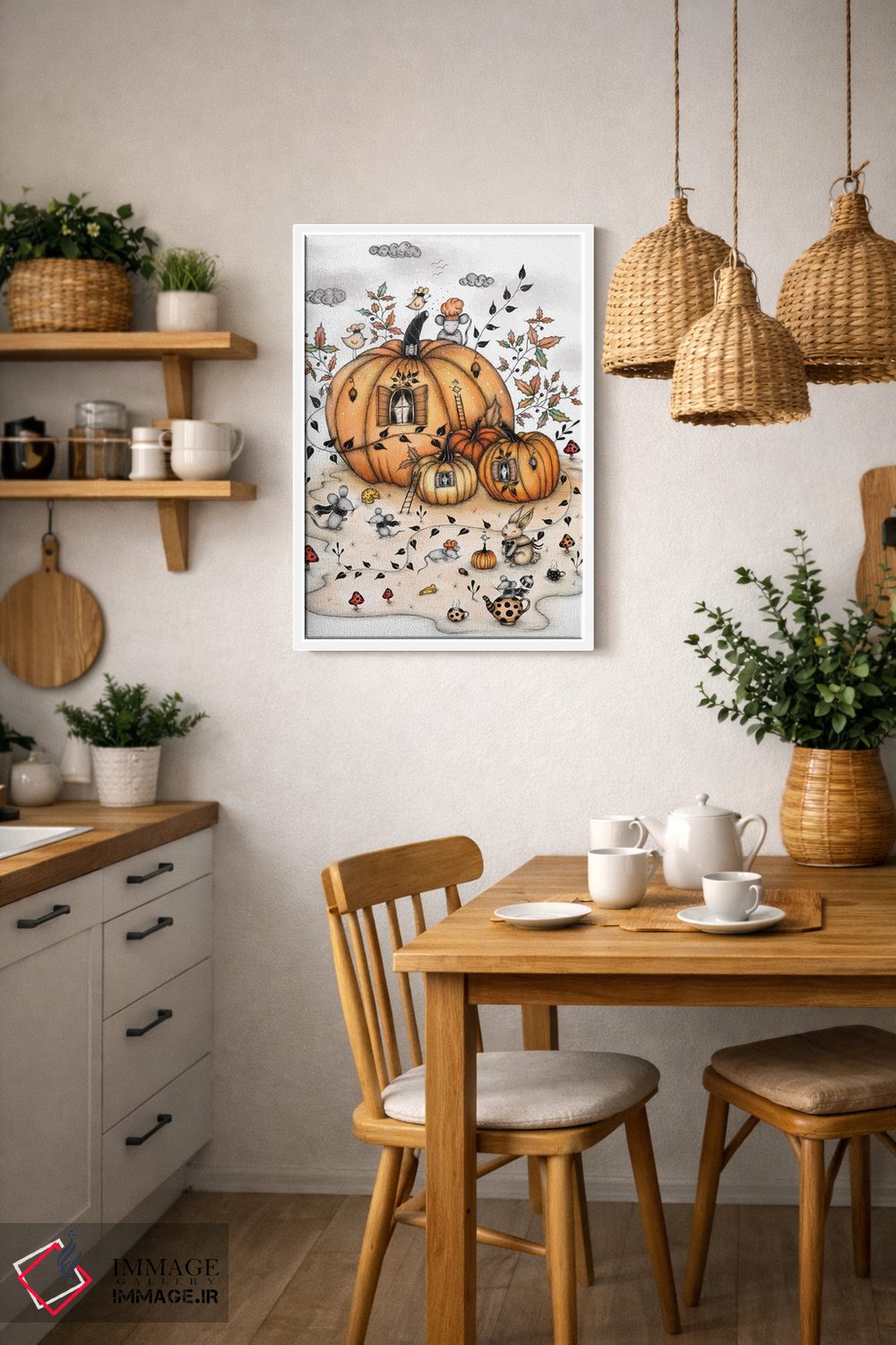 تابلو دکوراتیو خانه های کدو تنبل اثر مادالینا تنتارئانو - D4W