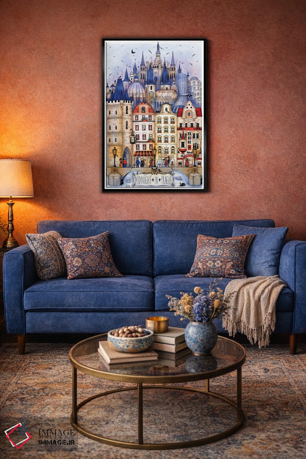 تابلو دکوراتیو نیمه شب در پراگ اثر مادالینا تنتارئانو - D5B