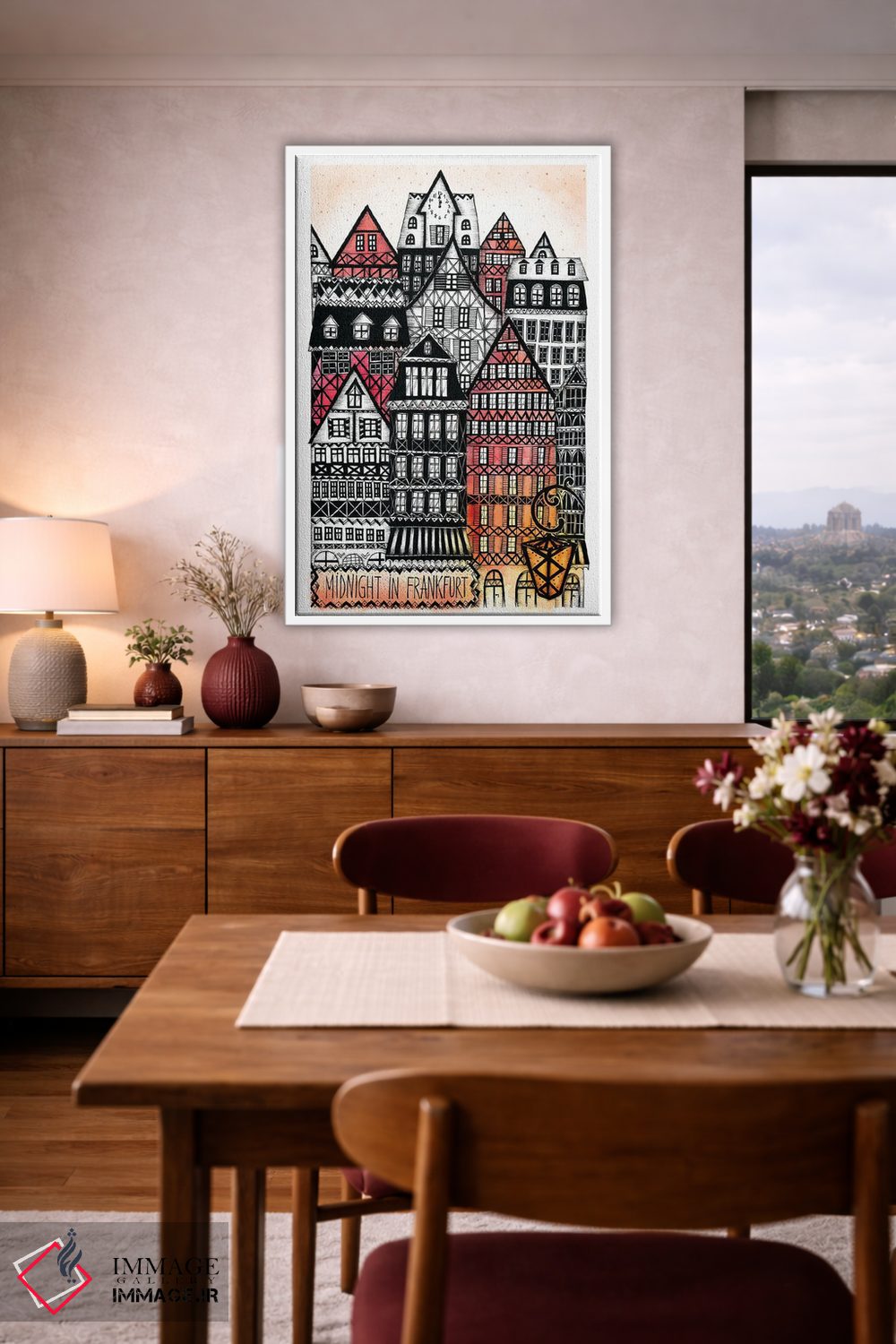 تابلو دکوراتیو نیمه شب در فرانکفورت اثر مادالینا تنتارئانو - D4W