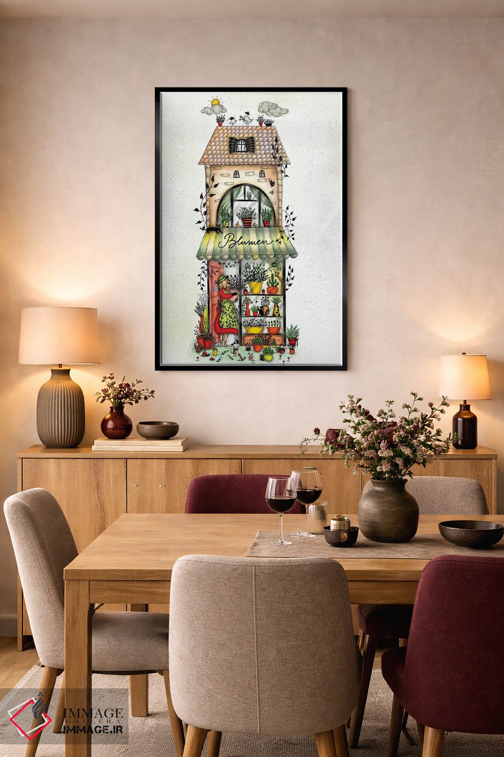 تابلو دکوراتیو گل ها آبرنگی اثر مادالینا تنتارئانو - D5B