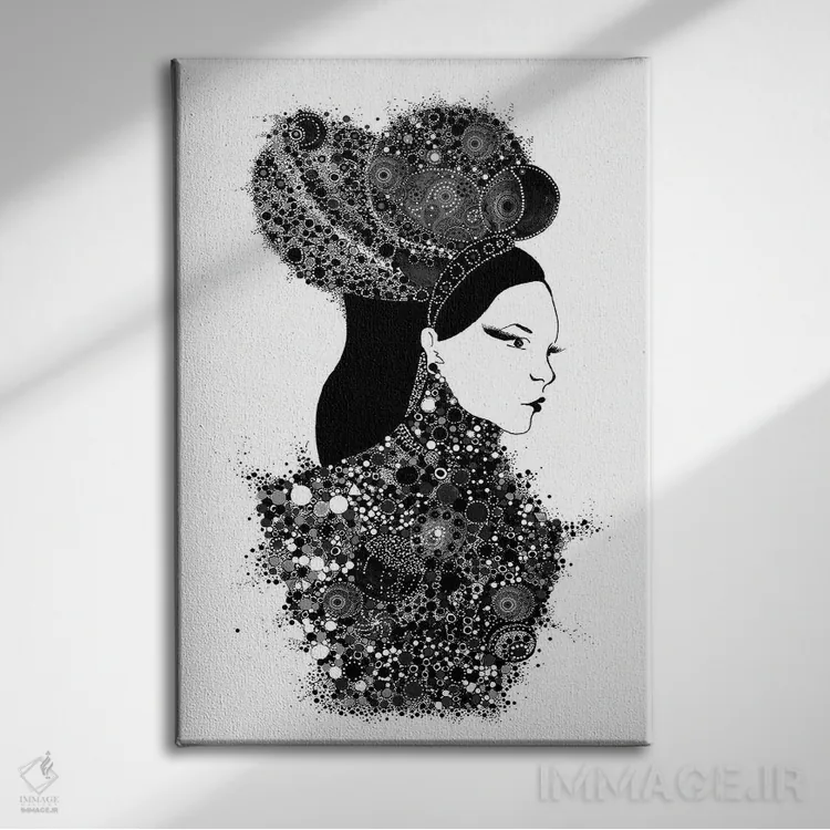 تابلو دکوراتیو او یک بانو است اثر مادالینا تنتارئانو - نمای روبهرو روی دیوار