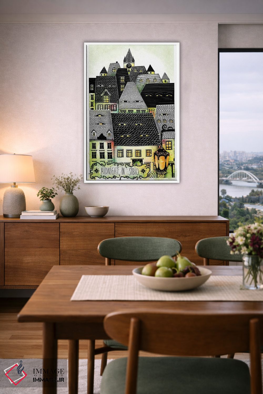 تابلو دکوراتیو نیمه شب در سیبیو اثر مادالینا تنتارئانو - D5W