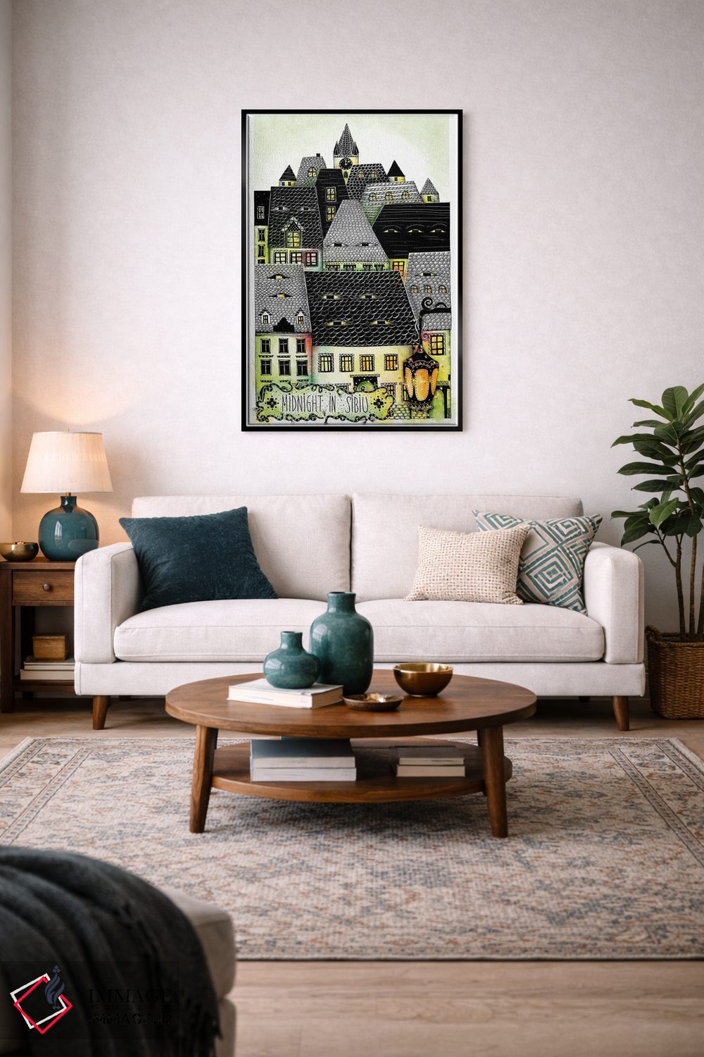 تابلو دکوراتیو نیمه شب در سیبیو اثر مادالینا تنتارئانو - D3B