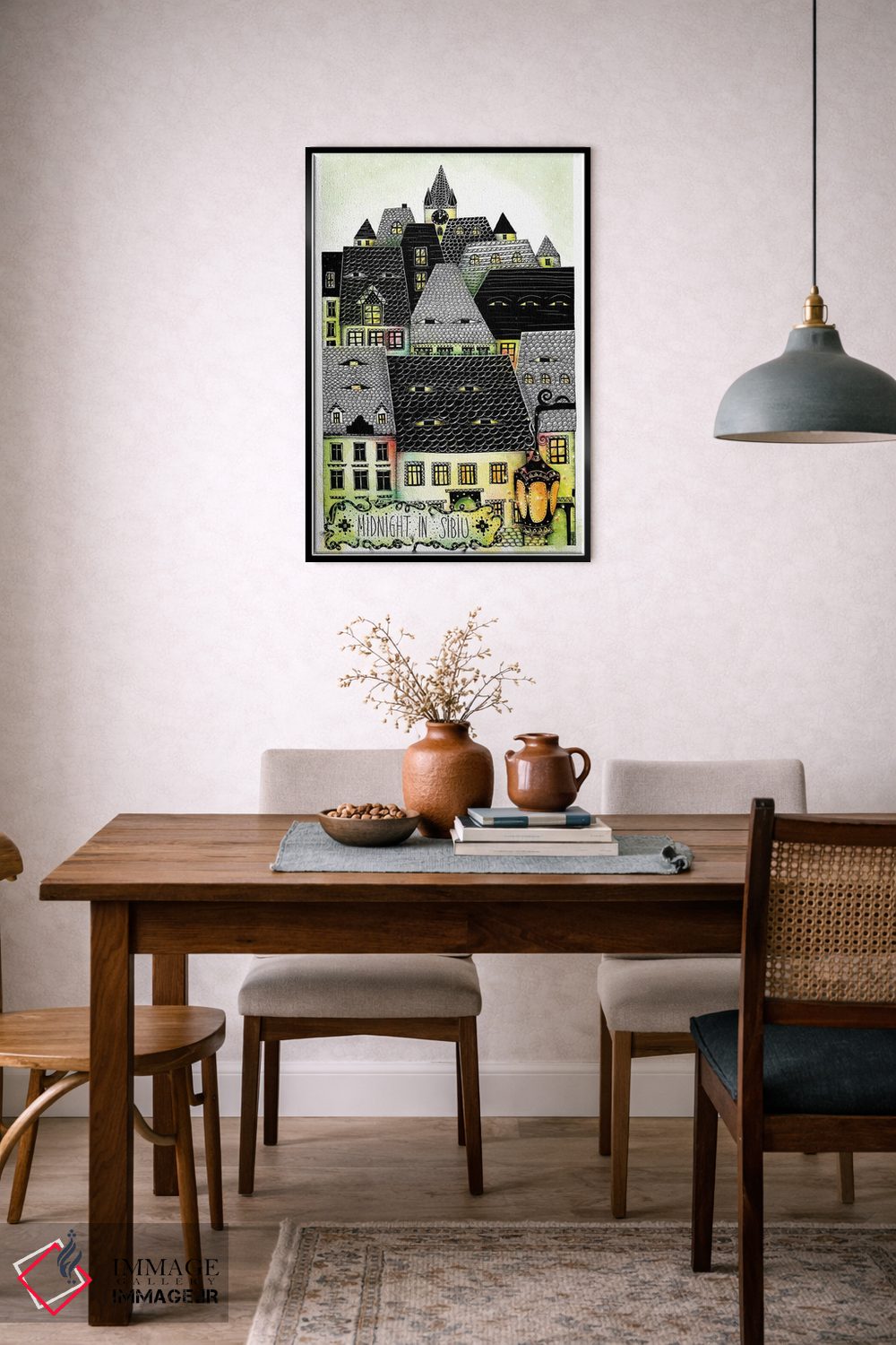 تابلو دکوراتیو نیمه شب در سیبیو اثر مادالینا تنتارئانو - D6B