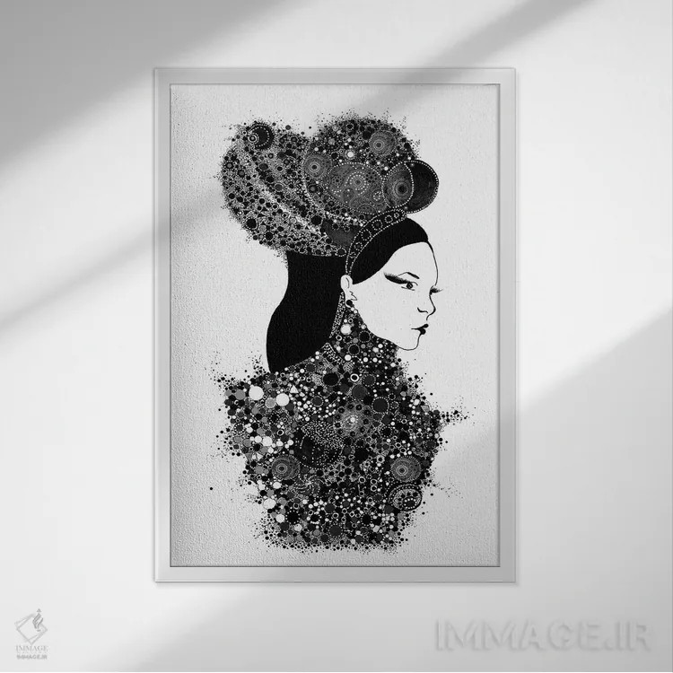 تابلو دکوراتیو او یک بانو است اثر مادالینا تنتارئانو - نمای قابدار سفید