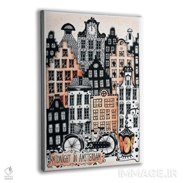 تابلو دکوراتیو نیمه شب در آمستردام اثر مادالینا تنتارئانو - نمای پرسپکتیو محصول
