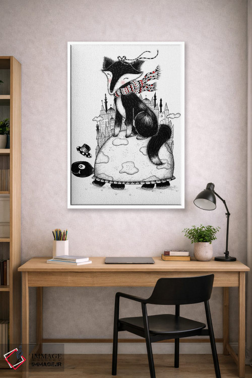 تابلو دکوراتیو روباه و لاک پشت اثر مادالینا تنتارئانو - D1W