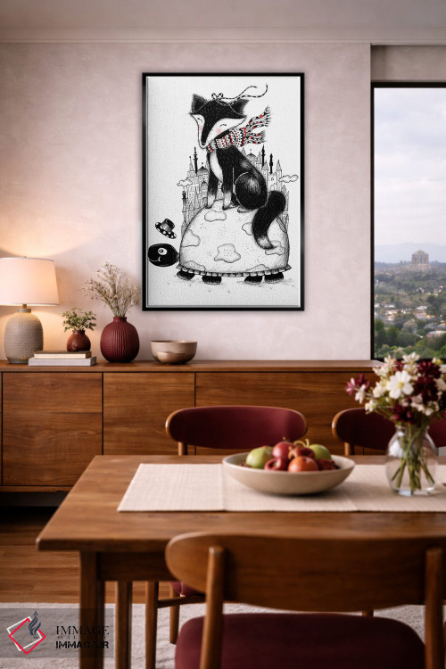 تابلو دکوراتیو روباه و لاک پشت اثر مادالینا تنتارئانو - D3B