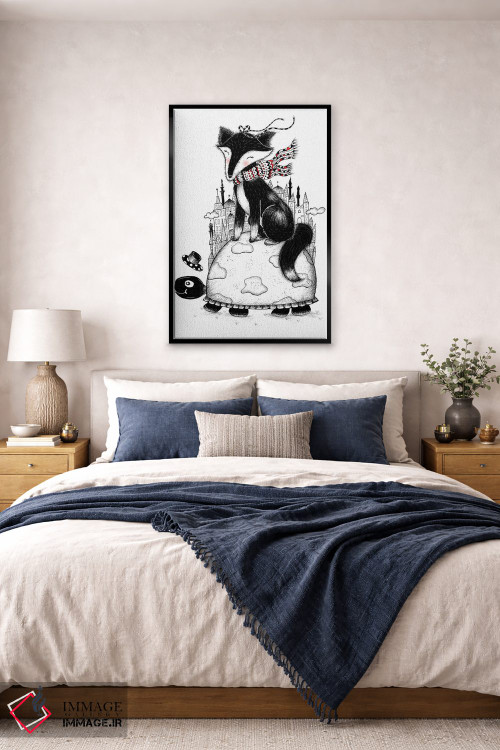 تابلو دکوراتیو روباه و لاک پشت اثر مادالینا تنتارئانو - D6B