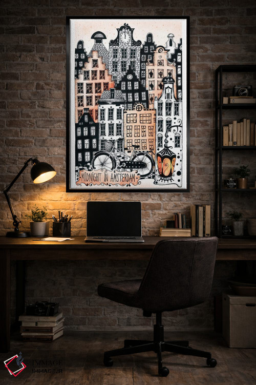 تابلو دکوراتیو نیمه شب در آمستردام اثر مادالینا تنتارئانو - D3B