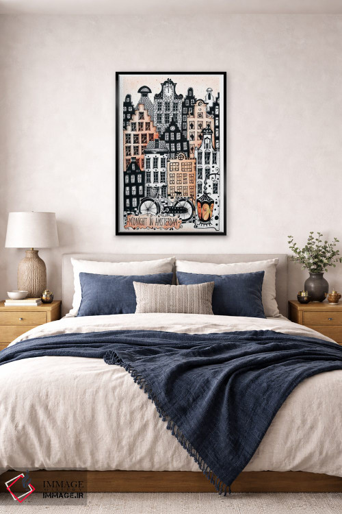 تابلو دکوراتیو نیمه شب در آمستردام اثر مادالینا تنتارئانو - D6B