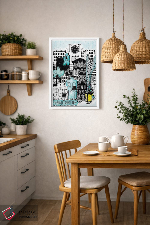 تابلو دکوراتیو نیمه شب در بارسلونا اثر مادالینا تنتارئانو - D2W