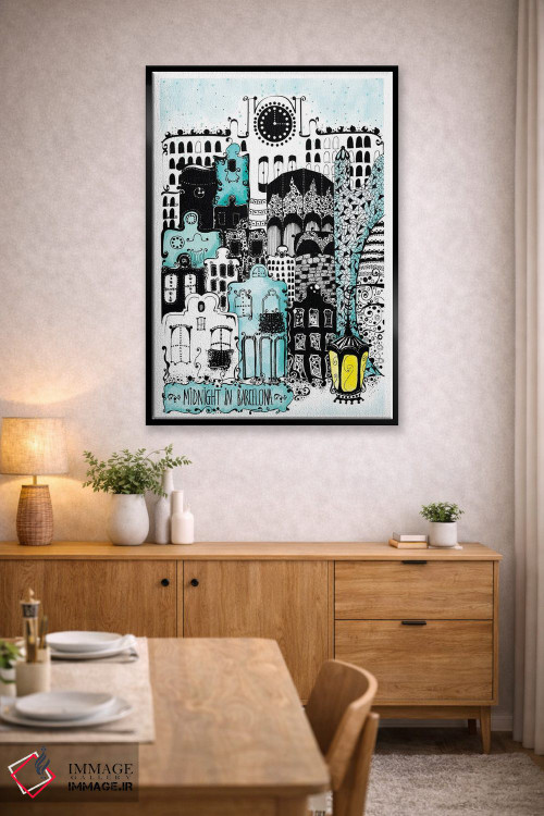 تابلو دکوراتیو نیمه شب در بارسلونا اثر مادالینا تنتارئانو - D4B
