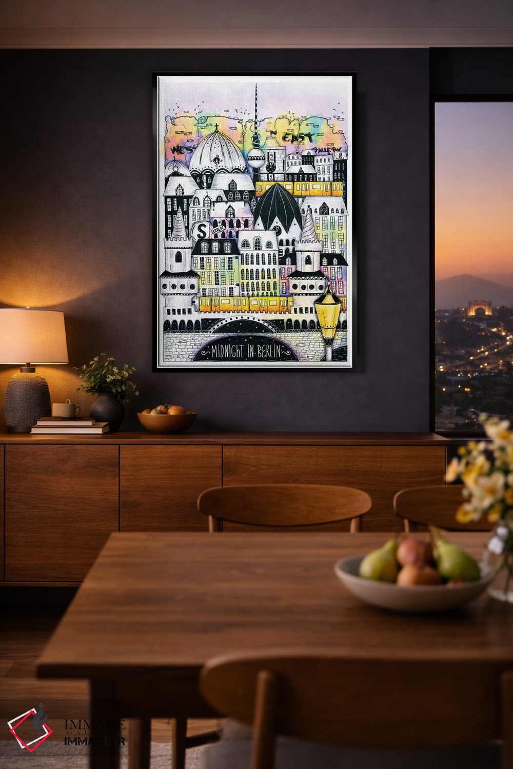 تابلو دکوراتیو نیمه شب در برلین اثر مادالینا تنتارئانو - D1B