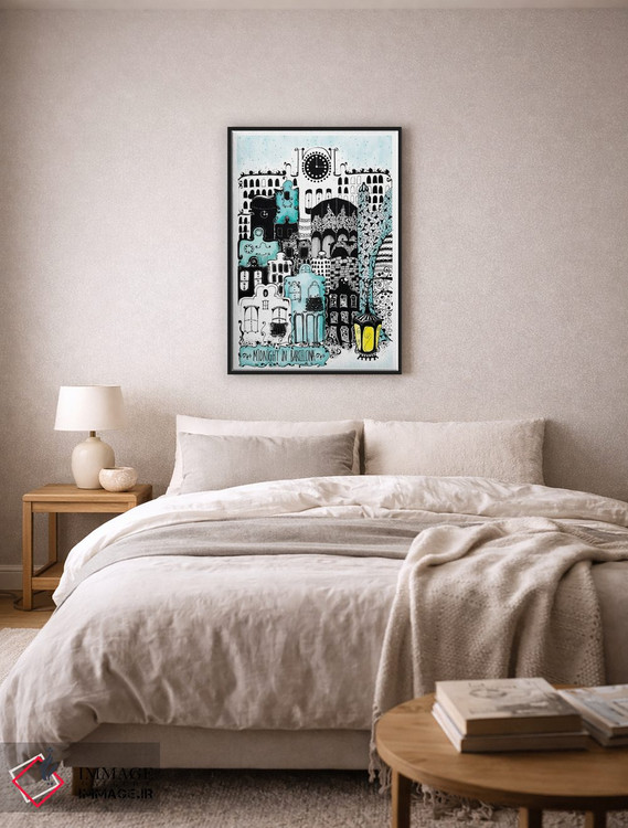 تابلو دکوراتیو نیمه شب در بارسلونا اثر مادالینا تنتارئانو - D6B