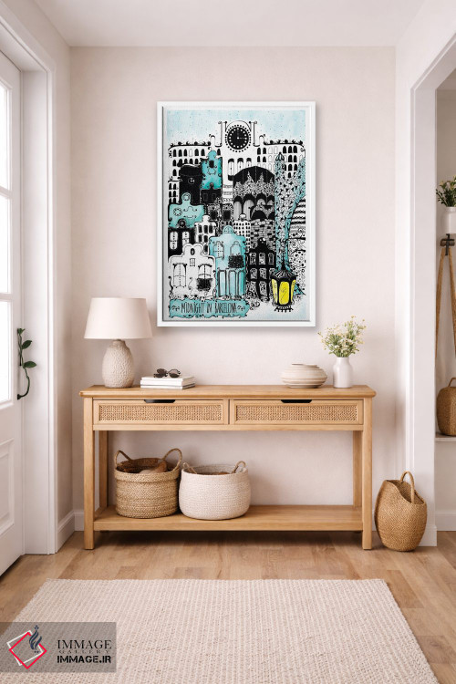 تابلو دکوراتیو نیمه شب در بارسلونا اثر مادالینا تنتارئانو - D5W