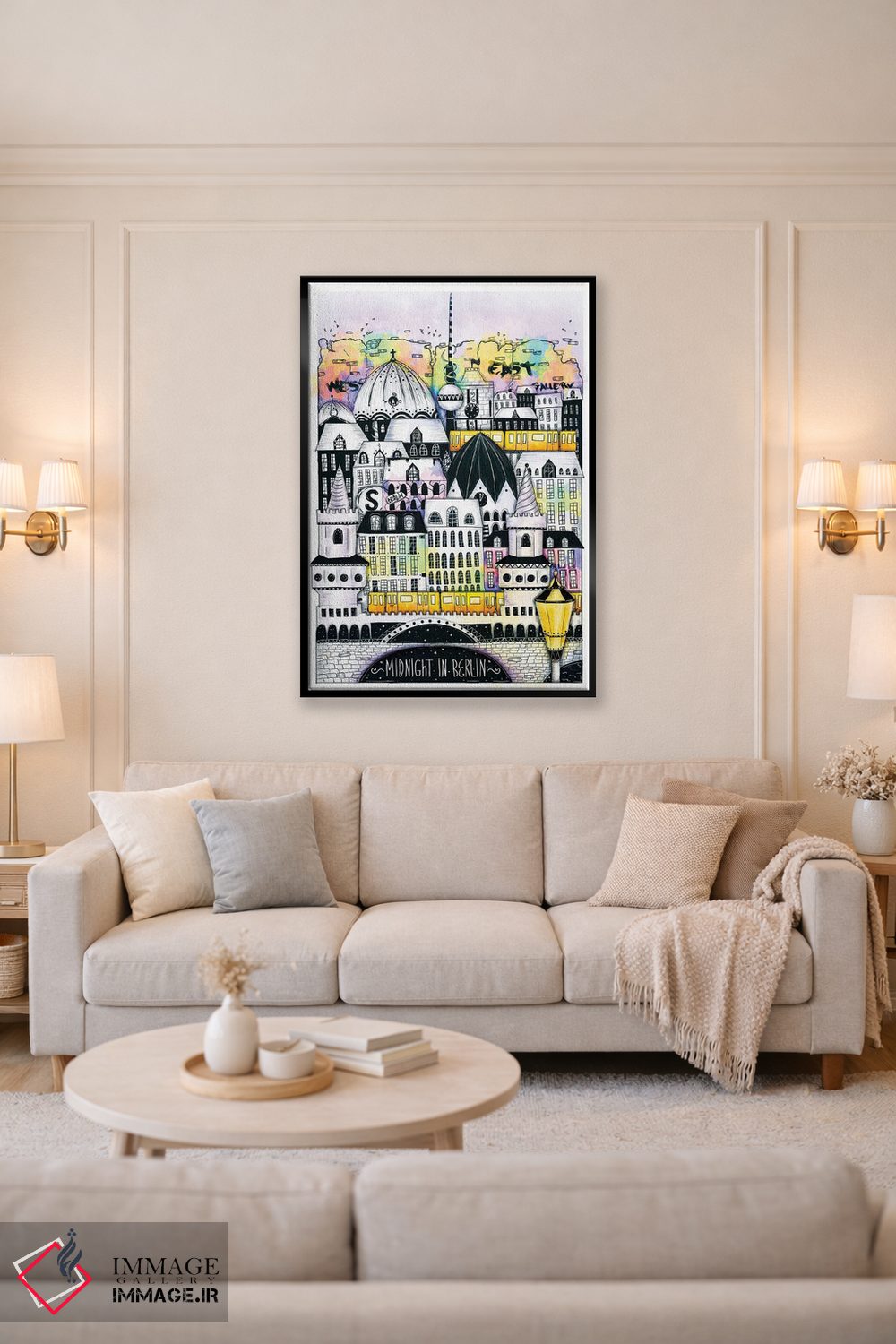 تابلو دکوراتیو نیمه شب در برلین اثر مادالینا تنتارئانو - D3B