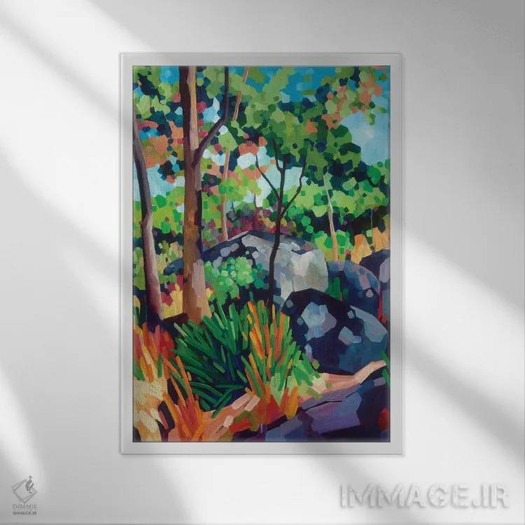 تابلو دکوراتیو لذت در جنگل بی راه اثر ملیسا رید-دیواین - نمای قابدار سفید