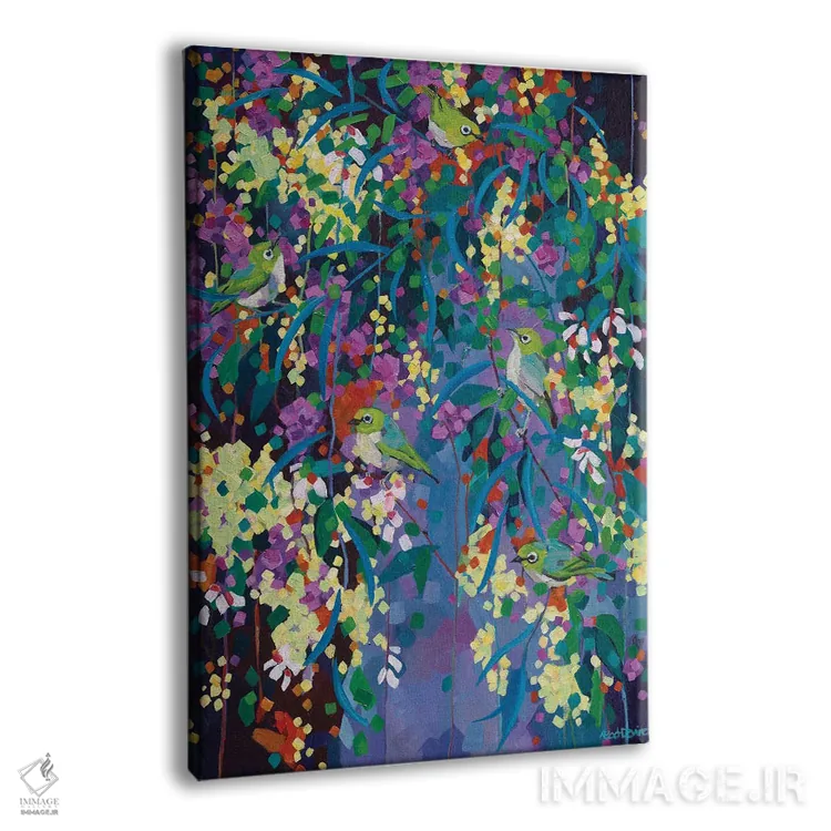 تابلو دکوراتیو چشمان نقره ای در پس حجاب اثر ملیسا رید-دیواین - نمای پرسپکتیو محصول