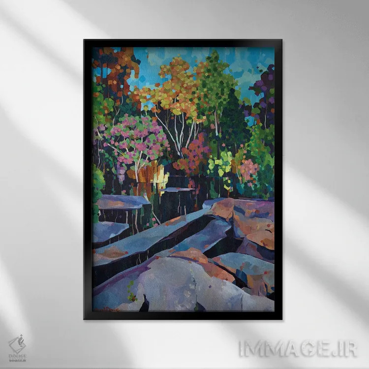 تابلو دکوراتیو آرامش اثر ملیسا رید-دیواین - نمای قابدار مشکی