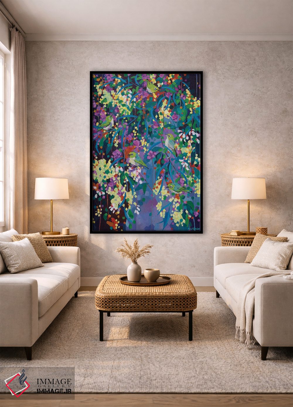 تابلو دکوراتیو چشمان نقره ای در پس حجاب اثر ملیسا رید-دیواین - D1B