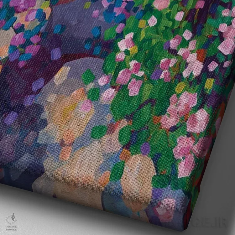 تابلو دکوراتیو زمین آراسته اثر ملیسا رید-دیواین - نمای نزدیک بافت بوم