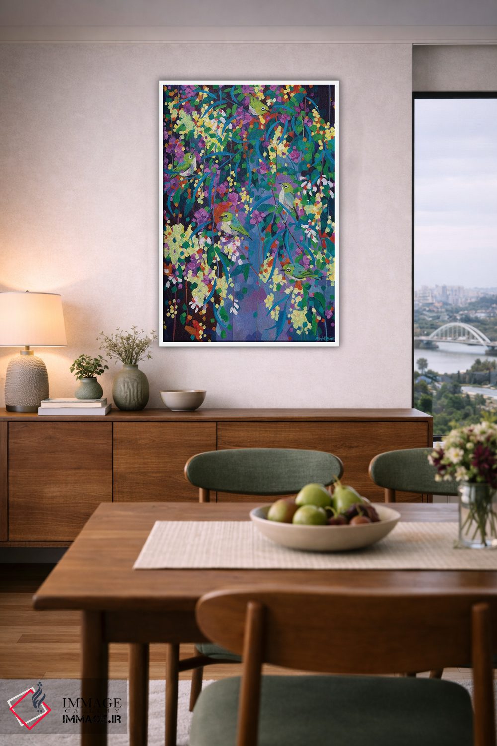 تابلو دکوراتیو چشمان نقره ای در پس حجاب اثر ملیسا رید-دیواین - D6W