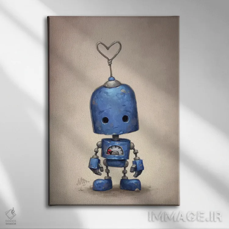 تابلو دکوراتیو آبی اثر مت دیکسون - نمای روبهرو روی دیوار