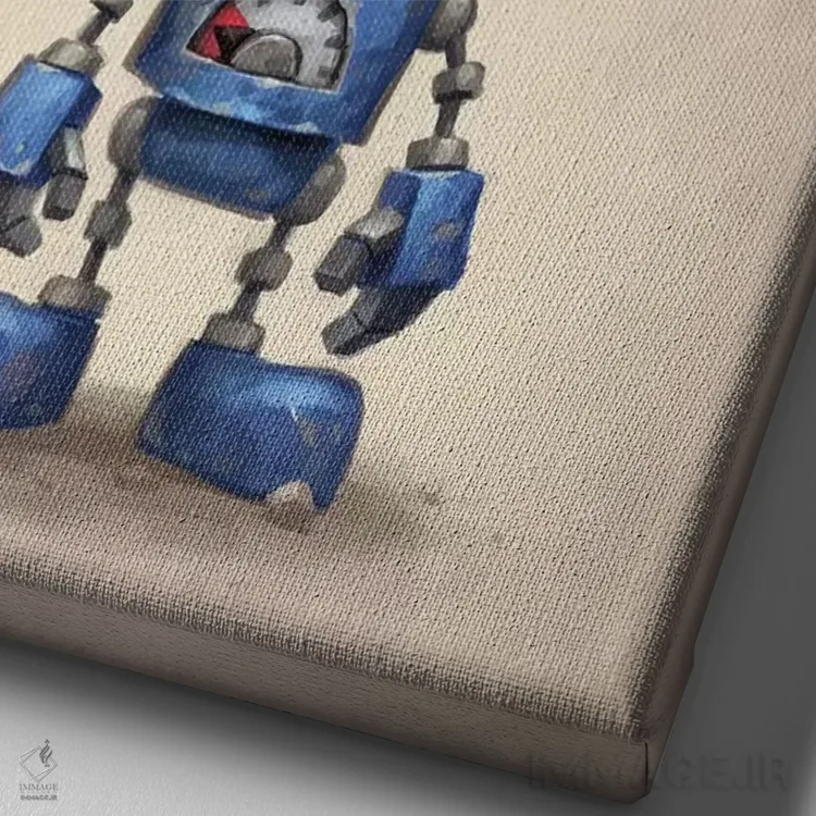 تابلو دکوراتیو آبی اثر مت دیکسون - نمای نزدیک بافت بوم