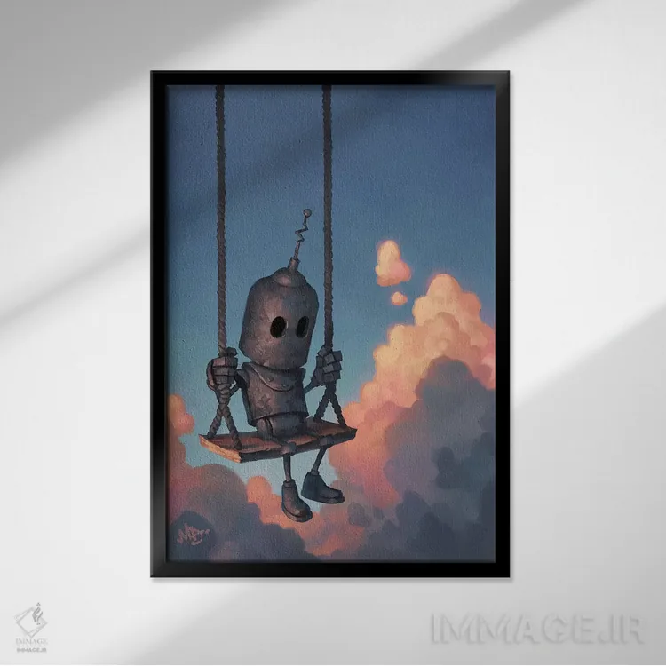 تابلو دکوراتیو هواشناس اثر مت دیکسون - نمای قابدار مشکی