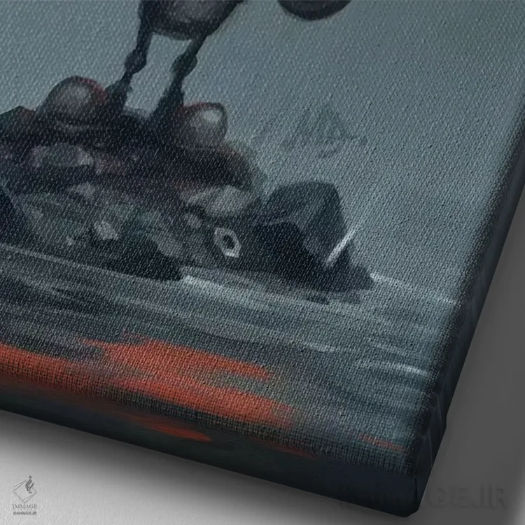 تابلو دکوراتیو فصل بارانی اثر مت دیکسون - نمای نزدیک بافت بوم