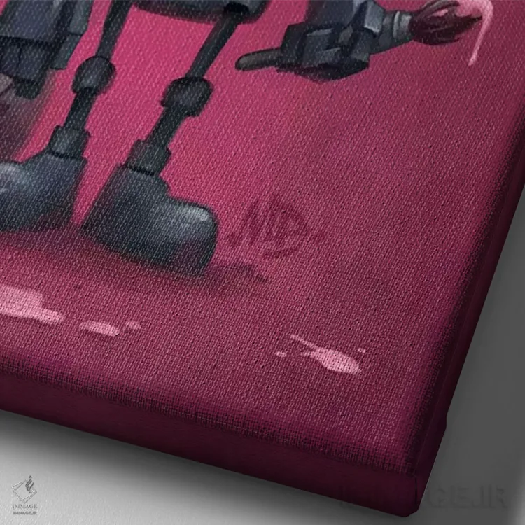 تابلو دکوراتیو هنرمند اثر مت دیکسون - نمای نزدیک بافت بوم