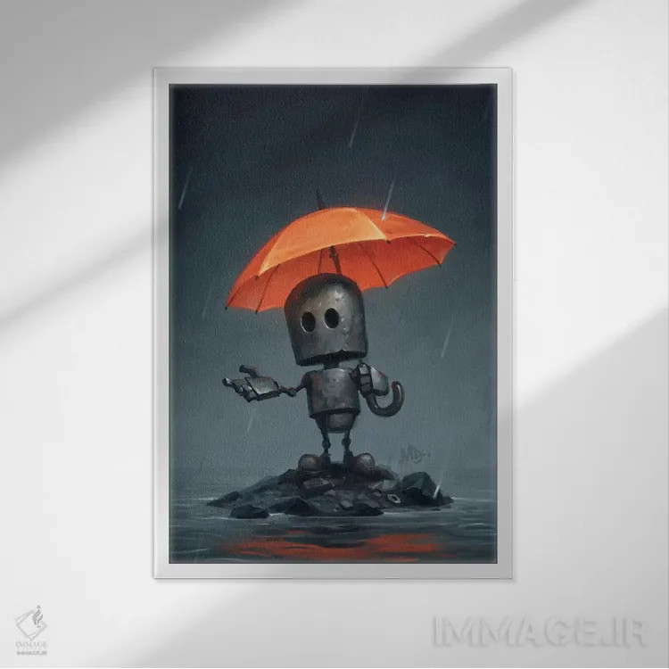 تابلو دکوراتیو فصل بارانی اثر مت دیکسون - نمای قابدار سفید