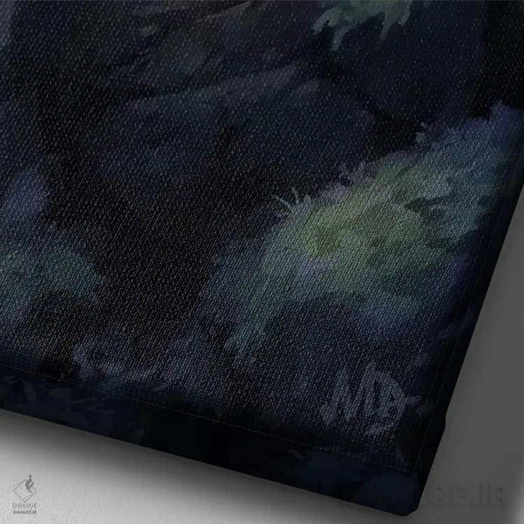 تابلو دکوراتیو باغ مخفی اثر مت دیکسون - نمای نزدیک بافت بوم