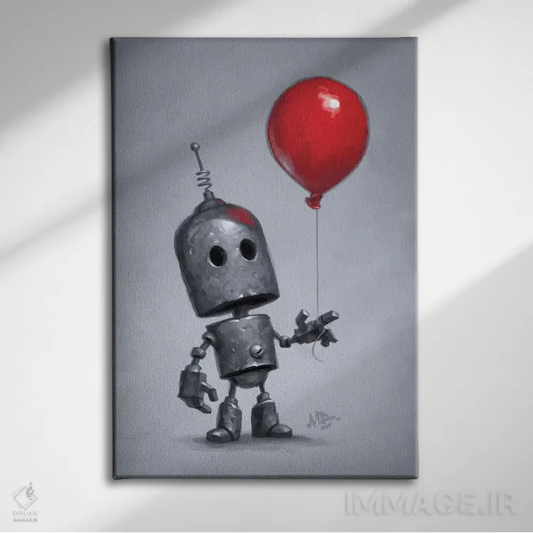 تابلو دکوراتیو بادکنک قرمز اثر مت دیکسون - نمای روبهرو روی دیوار