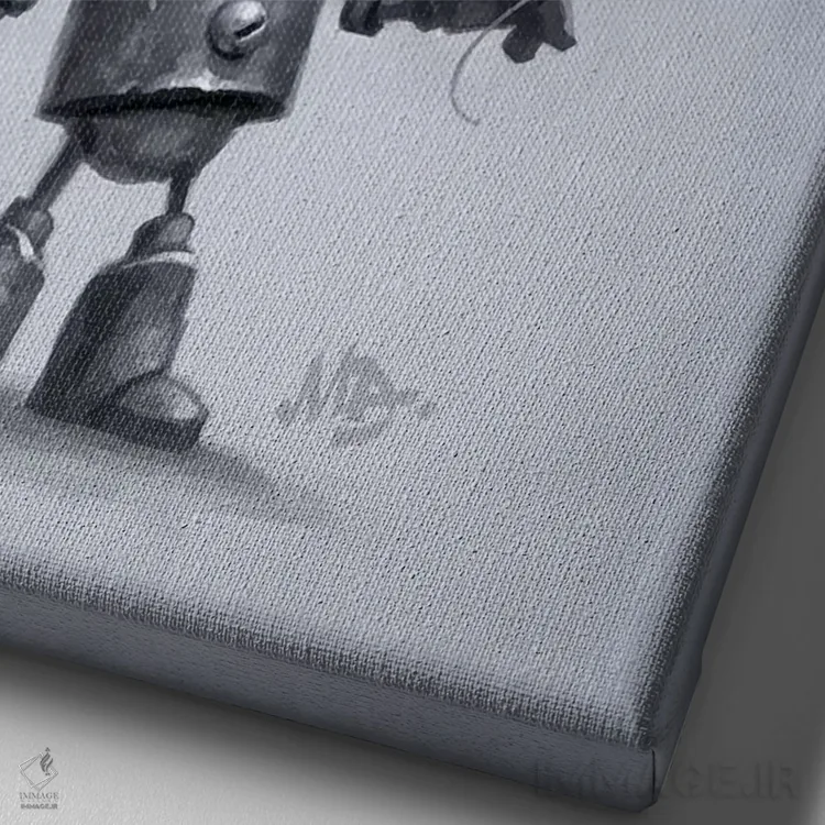 تابلو دکوراتیو بادکنک قرمز اثر مت دیکسون - نمای نزدیک بافت بوم